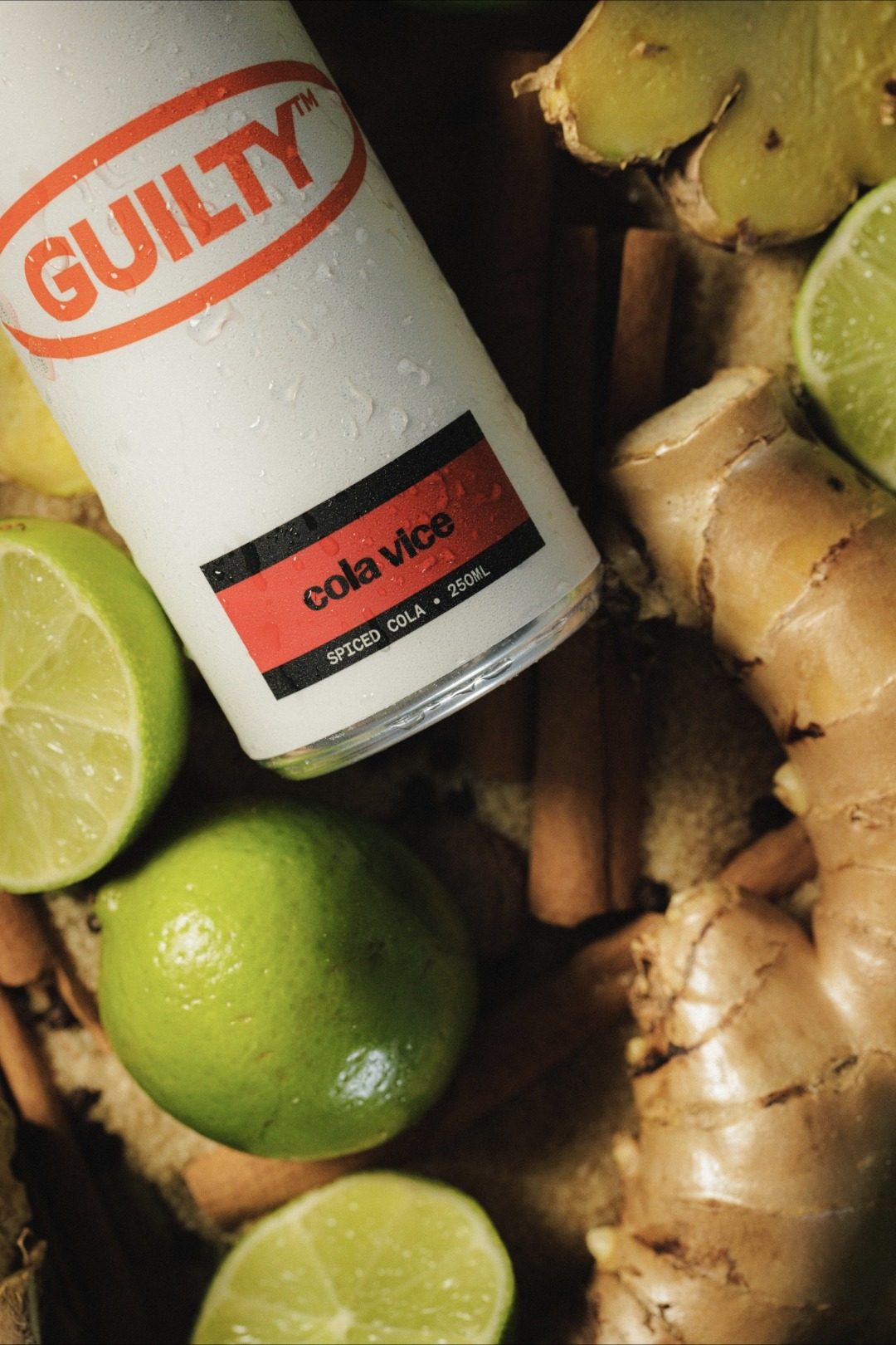 cola vice can among limes, ginger and cinnamon